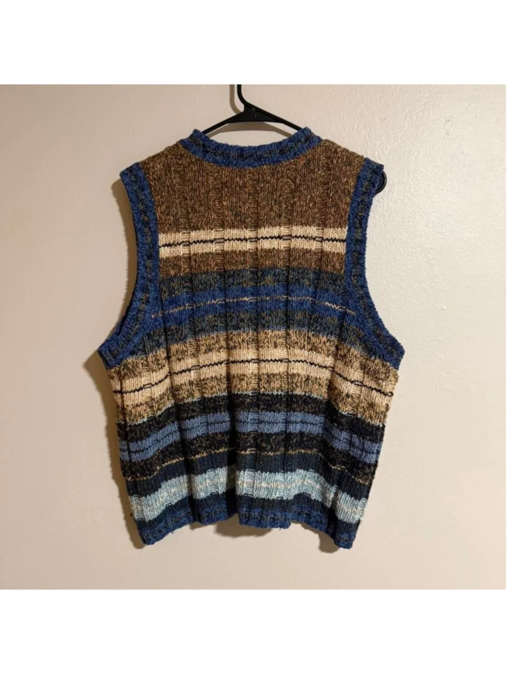 St. John's Bay multicoloured striped button up sweater vest Size XL